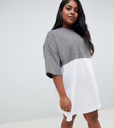 Платье-футболка в клетку ASOS DESIGN Curve - Мульти
