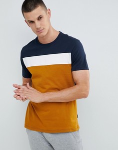 Темно-синяя футболка со вставками Burton Menswear - Темно-синий