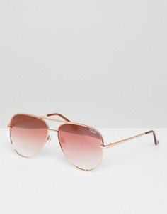 Солнцезащитные очки-авиаторы цвета розового золота Quay Australia X Desi - Золотой