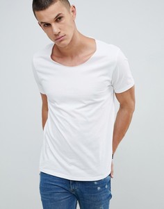 Белая футболка с овальным вырезом Burton Menswear - Белый