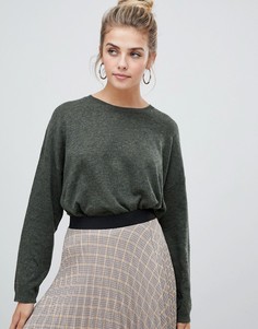 Bershka loose fit jersey knitted jumper - Зеленый