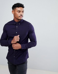 Темно-фиолетовая приталенная рубашка Burton Menswear - Фиолетовый