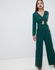 Комбинезон с вырезом и широкими штанинами ASOS DESIGN - Черный