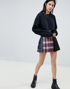 Bershka mixed check pleat skirt - Мульти