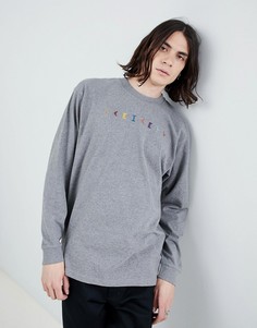 Серый лонгслив с логотипом Carhartt WIP - Черный
