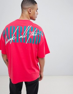 Oversize-футболка с принтом ASOS DESIGN - Красный