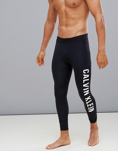 Компрессионные леггинсы с логотипом Calvin Klein Performance - Черный