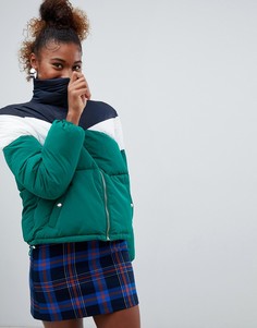 Bershka chevron padded jacket - Зеленый