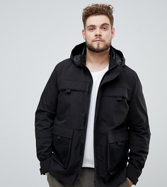 Черная непромокаемая парка с сетчатыми карманами ASOS DESIGN Plus - Черный