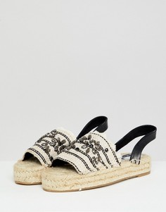 Stradivarius Sling Back Stripe Espadrille Sandal - Мульти