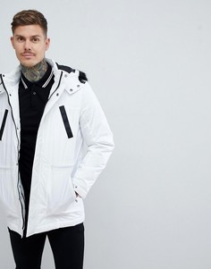 Белая парка с отделкой из искусственного меха ASOS DESIGN - Белый