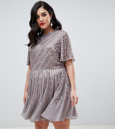Свободное платье с отделкой ASOS DESIGN Curve - Черный