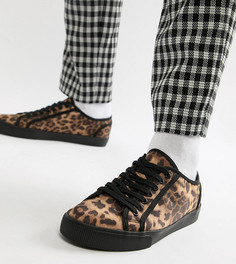 Кеды для широкой стопы с леопардовым принтом ASOS DESIGN - Черный