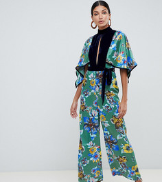 Комбинезон с высоким воротом, принтом и бархатными вставками ASOS DESIGN Tall - Мульти