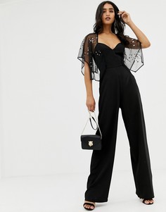 Декорированный комбинезон с рукавами клеш ASOS DESIGN - Черный