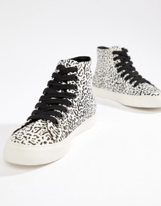 ASOS DESIGN District high top trainers in leopard print - Мульти