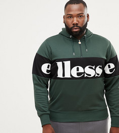 Худи зеленого цвета с молнией 1/4 и логотипом ellesse - Зеленый