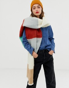 Длинный oversize-шарф колор блок в полоску ASOS DESIGN - Мульти
