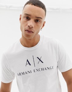 Белая облегающая футболка с логотипом на груди Armani Exchange - Белый