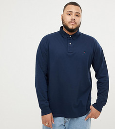 Темно-синее поло классического кроя с длинными рукавами и логотипом Tommy Hilfiger Big & Tall Icon - Темно-синий