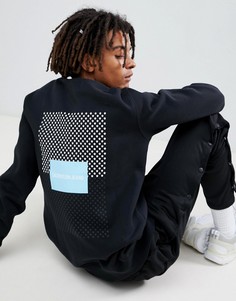 Свитшот с логотипом и принтом на спине Calvin Klein Jeans - Черный