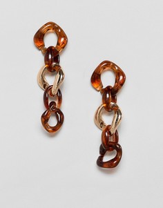 Серьги-подвески в виде цепочки Stradivarius - Коричневый