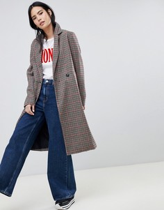 Пальто в клетку Bershka - Мульти