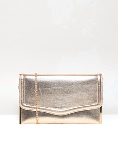 Клатч с эффектом металлик New Look - Золотой