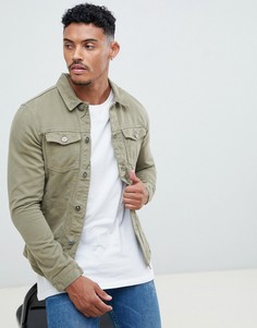 Джинсовая куртка цвета хаки Pull&Bear - Зеленый