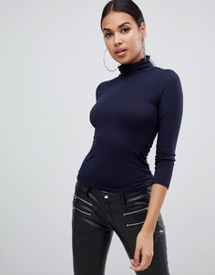 Темно-синий топ с высоким воротником Boohoo - Темно-синий