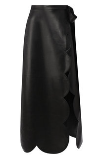 Кожаная юбка с запахом Valentino