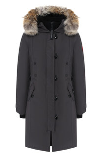 Приталенный пуховик Kensington с меховой отделкой Canada Goose