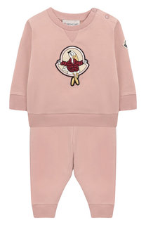 Хлопковый комплект из свитшота и брюк Moncler Enfant