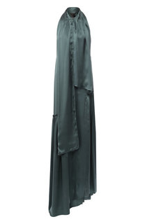 Шелковое платье-макси с оборками Ann Demeulemeester