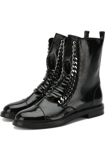 Кожаные байкеры на шнуровке Casadei