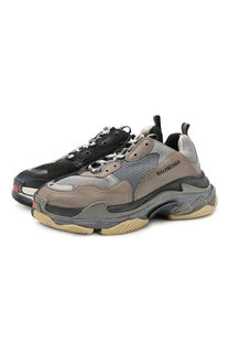 Текстильные кроссовки Triple S на шнуровке Balenciaga