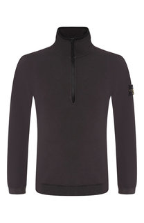 Хлопковый джемпер с воротником-стойкой на молнии Stone Island