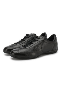 Кожаные кроссовки на шнуровке Santoni