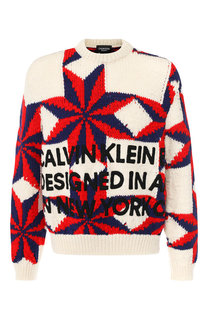 Шерстяной свитер с нашивками CALVIN KLEIN 205W39NYC