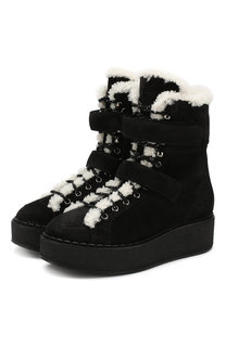 Замшевые ботинки с внутренней отделкой из овчины Moncler