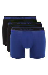 Комплект из трех хлопковых боксеров с широкой резинкой Emporio Armani