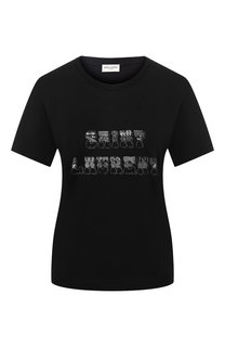 Хлопковая футболка с логотипом бренда Saint Laurent