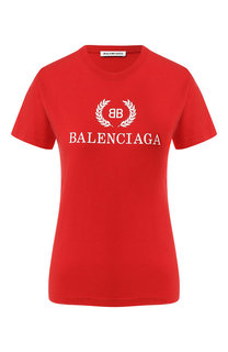 Хлопковая футболка с логотипом бренда Balenciaga