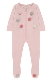 Комбинезон из смеси шерсти и кашемира на молнии Baby T