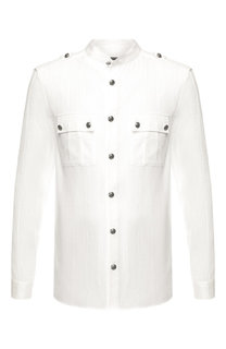 Хлопковая рубашка с воротником мандарин Balmain