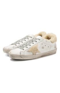 Кожаные кеды SuperStar с отделкой из овчины Golden Goose Deluxe Brand