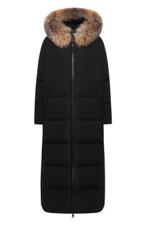 Пуховик с меховой отделкой капюшона Moncler