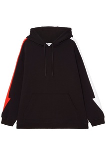 Черное худи с контрастной отделкой Msgm