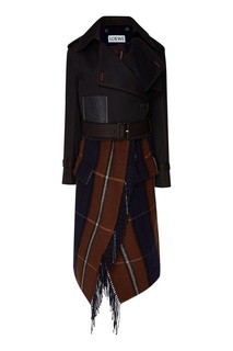 Комбинированное двубортное пальто Loewe