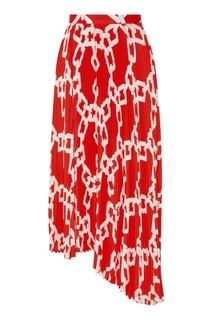 Красная плиссированная юбка с принтом Msgm